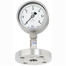 Pressure gauge per EN 837-1 with mounted diaphragm seal