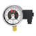 Bourdon tube pressure gauge with switch contacts